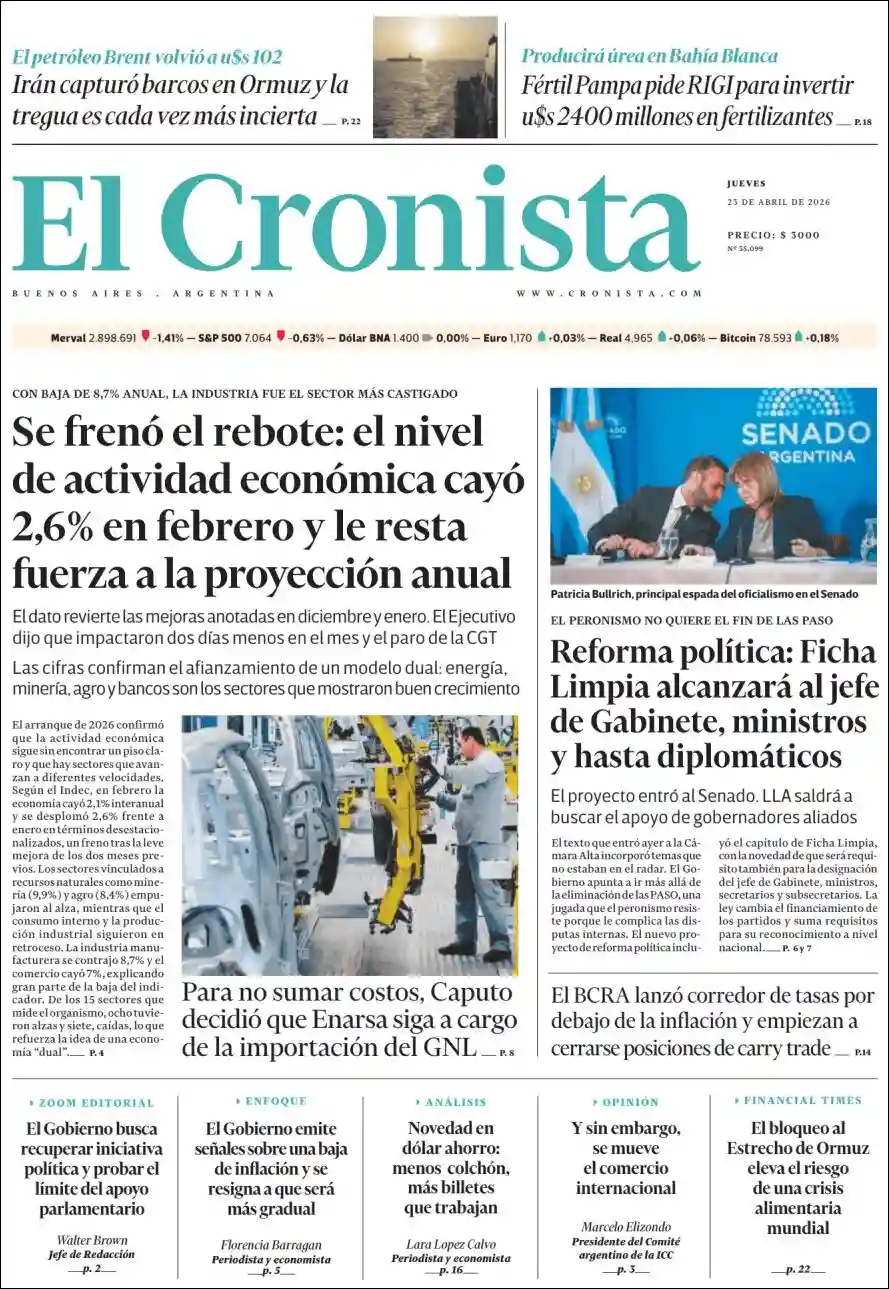 Evolucion Streaming | RADIO MUNICIPAL HUILLAPIMA - Tapa del diario Cronista