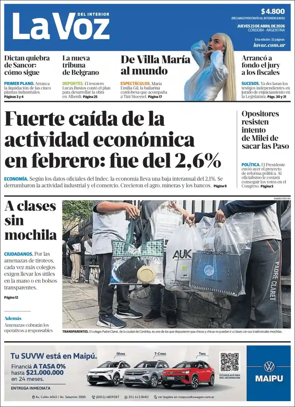 Evolucion Streaming | RADIO MUNICIPAL HUILLAPIMA - Tapa del diario La Voz