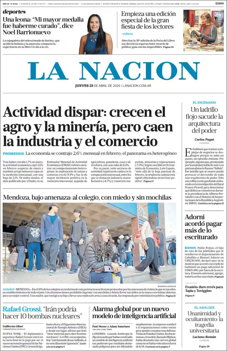 Evolucion Streaming | RADIO MUNICIPAL HUILLAPIMA - Tapa del diario Nacion